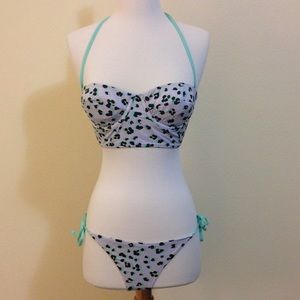Pink & Mint Leopard Print Bathing Suit