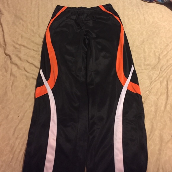 Orange and black warmups