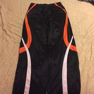 Orange and black warmups