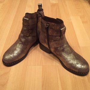 Gentle Souls Brown Metallic Booties