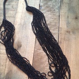 Black beaded necklace