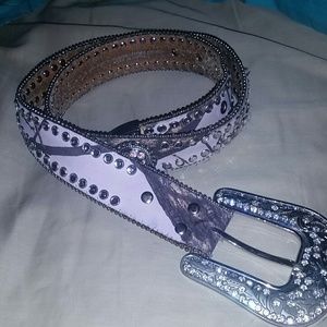 Pink Camo bling belt