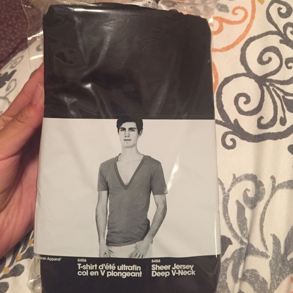 American Apparel Sheer Jersey Deep V-Neck