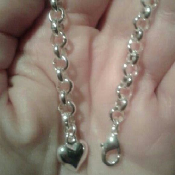 Fine Jewelry Jewelry - SALE New 925S/Rhodium Rolo Chain/Heart *Adjust Br