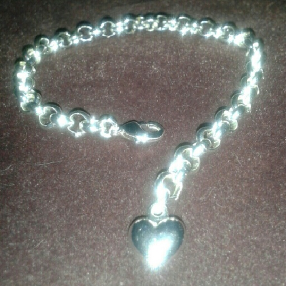 SALE New 925S/Rhodium Rolo Chain/Heart *Adjust Br - Picture 3 of 3