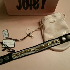 New with pouch juicy couture fabric cuff bracelet