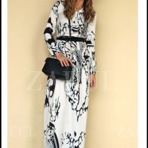 Black and white long print dress