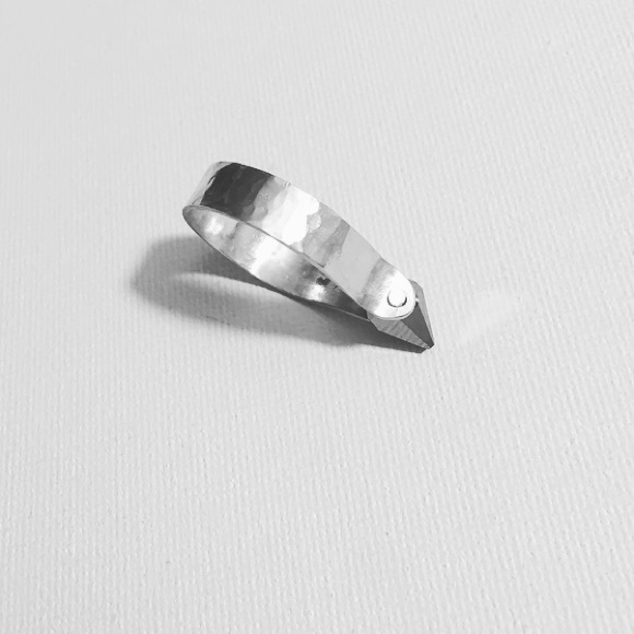 Special order - Handmade Double Spike Spinner Ring - Picture 3 of 4