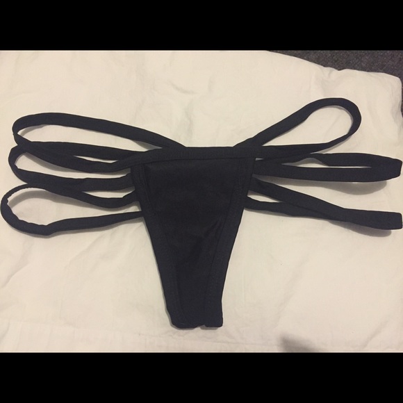 Black 3 strap stripper panties