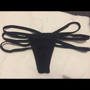 Black 3 strap stripper panties