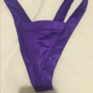 Purple wide strap stripper panties