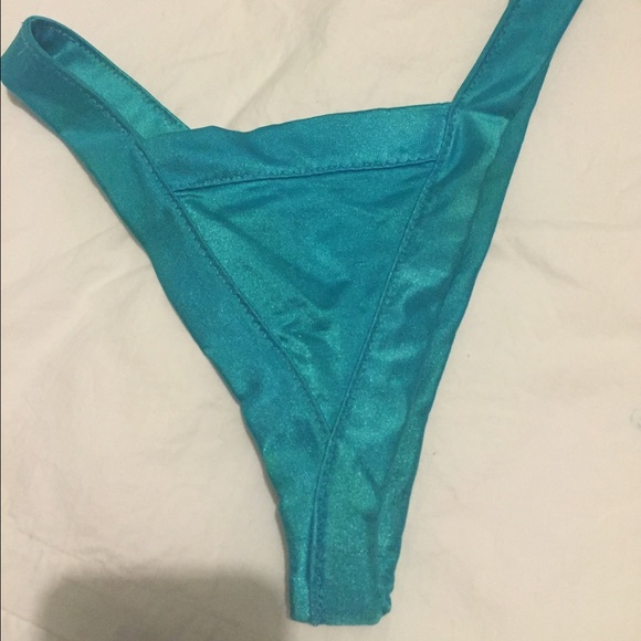Teal blue wide strap stripper panties