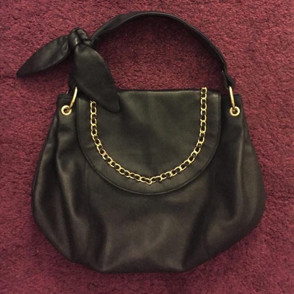 BCBG Maxazria black leather handbag