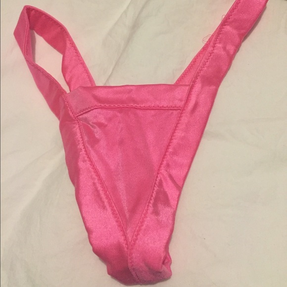 Bright pink wide strap stripper panties