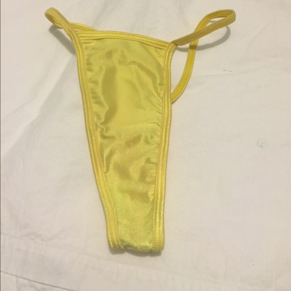 Bright yellow stripper panties