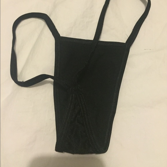 Black stripper t-back panties