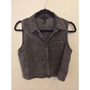🚫Sold🚫 Distressed Grey Jean Vest
