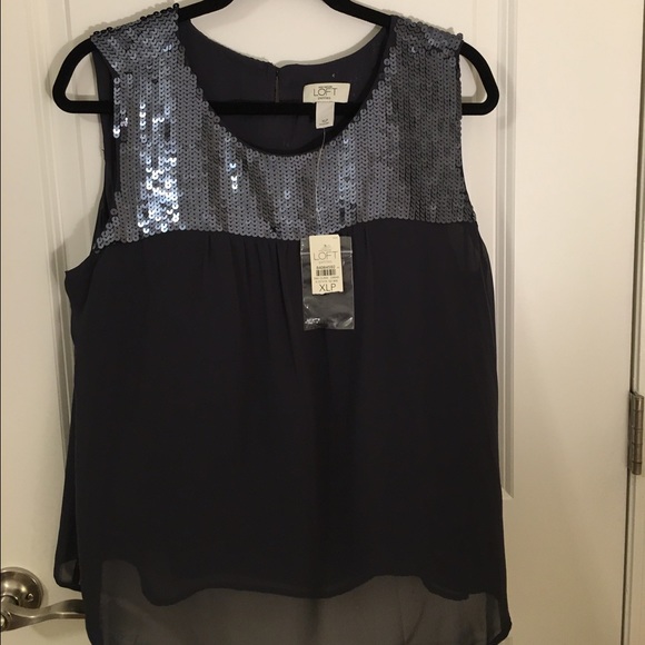 Loft Petite Sequined Blouse
