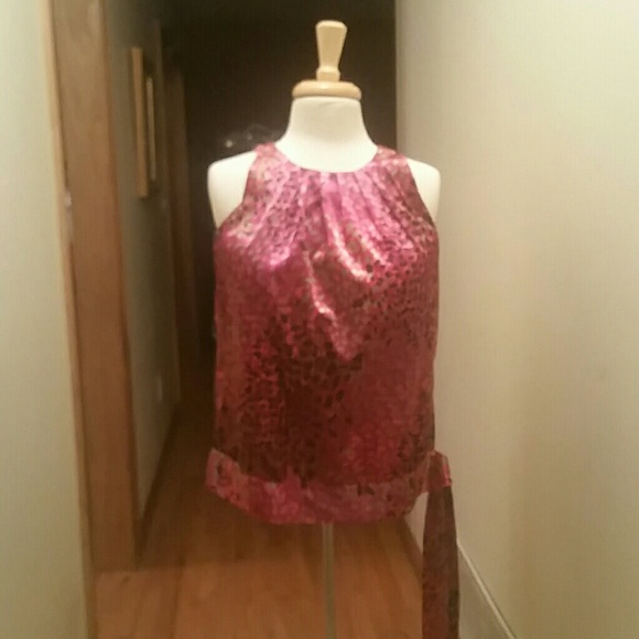 Leopard like print silk blouse