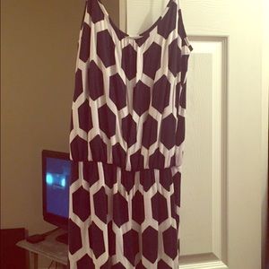 White & navy romper! Size large