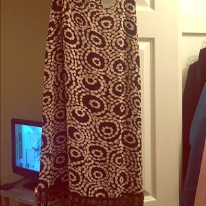 Navy & white sundress with embellished bottom