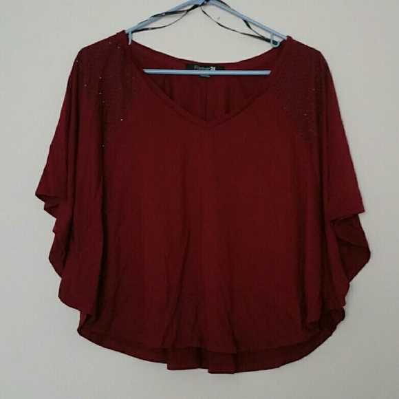 Forever 21 Glitter Maroon Top