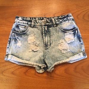 3 FOR $20 Distressed high-waisted jean shorts