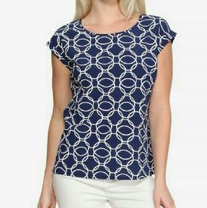 Geometric Cap Sleeve Top
