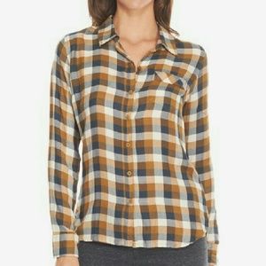 Checkered Button Back Top