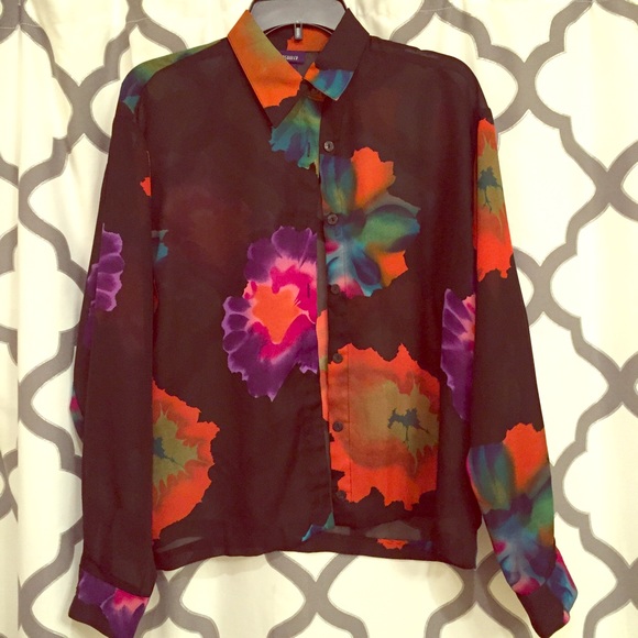 Beautiful black floral shirt.