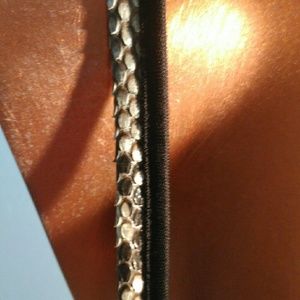 Dolce Gabbana Black Tie around the neck snakeskin