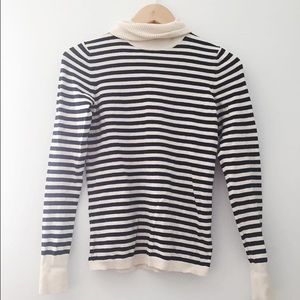 Navy & Ivory Cowl Neck Sweater