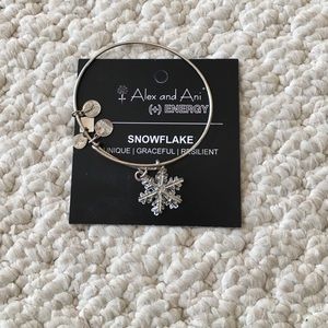 Alex and Ani Snowflake bangle in silver. Retired