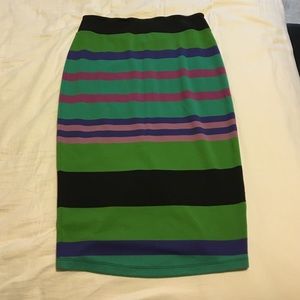 Striped knit skirt