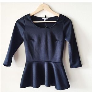 Black Peplum Top