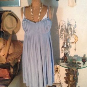 Blue Lycra jersey slip dress