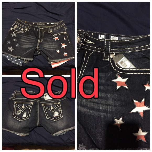 Miss Me flag shorts