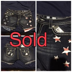 Miss Me flag shorts