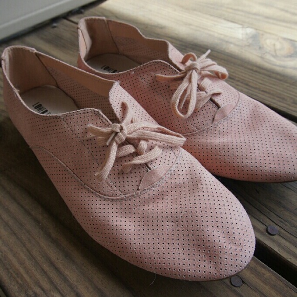 Blush Pink Perforated Oxfords