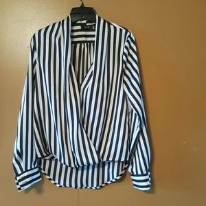 Apt 9 Stripes Wrap Blouse