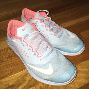 Sky Blue and Coral Nikes