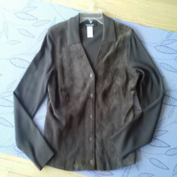 Jones New York brown suede sweater
