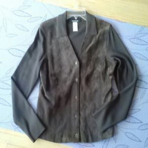 Jones New York brown suede sweater