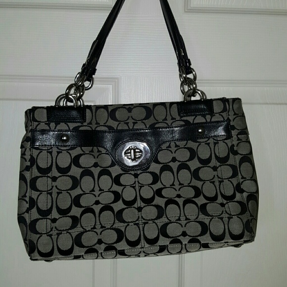 Coach black and grey purse