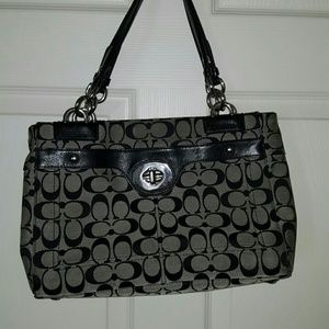 Coach black and grey purse