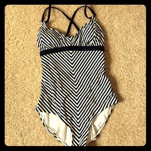 Athleta striped one piece