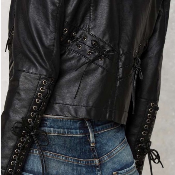 Nasty Gal Vegan Leather Jacket Black