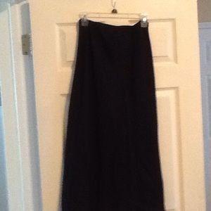 Black maxi linen skirt