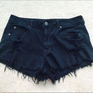Black high-waisted shorts
