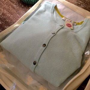 NWOT Boden Cashmere Cropped Mint Cardigan